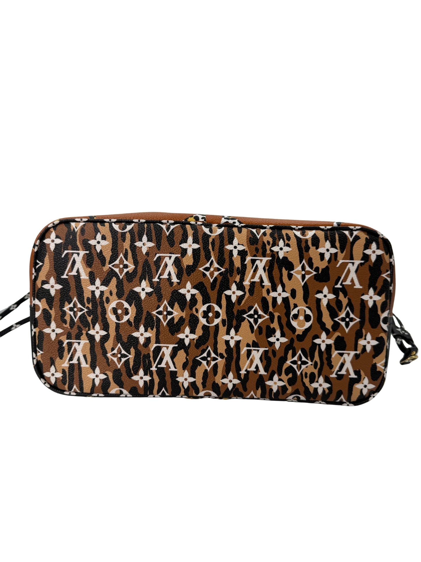 (AJ54) Louis Vuitton Monogram Jungle Neverfull MM, Gold Hardware