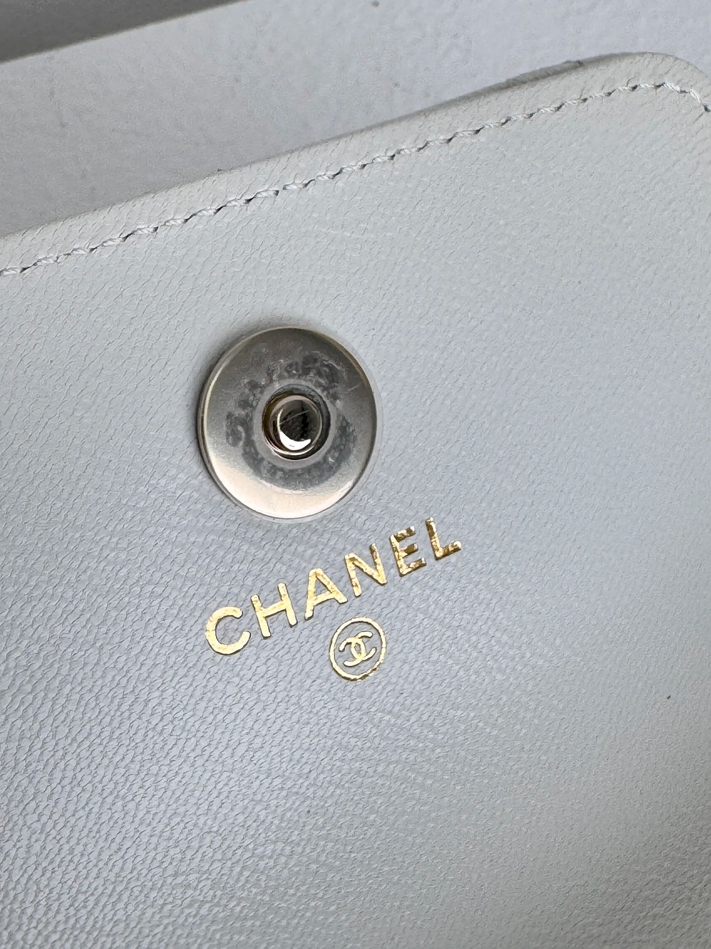 (A44) Chanel White Aged Calfskin 2021 Punk Chain Belt Bag Gold Hardware
