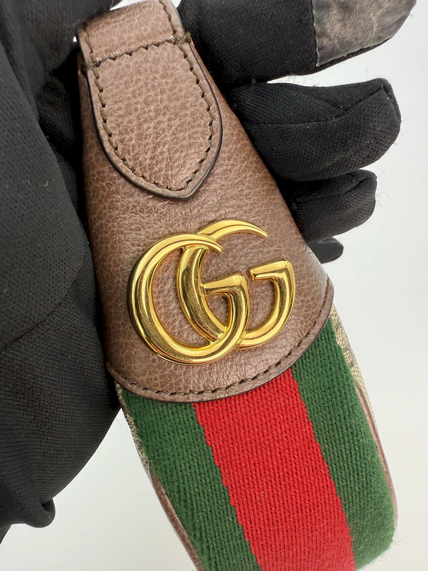 (AJ7) Gucci Ophidia Mini Shoulder Bag, Yellow Gold Hardware
