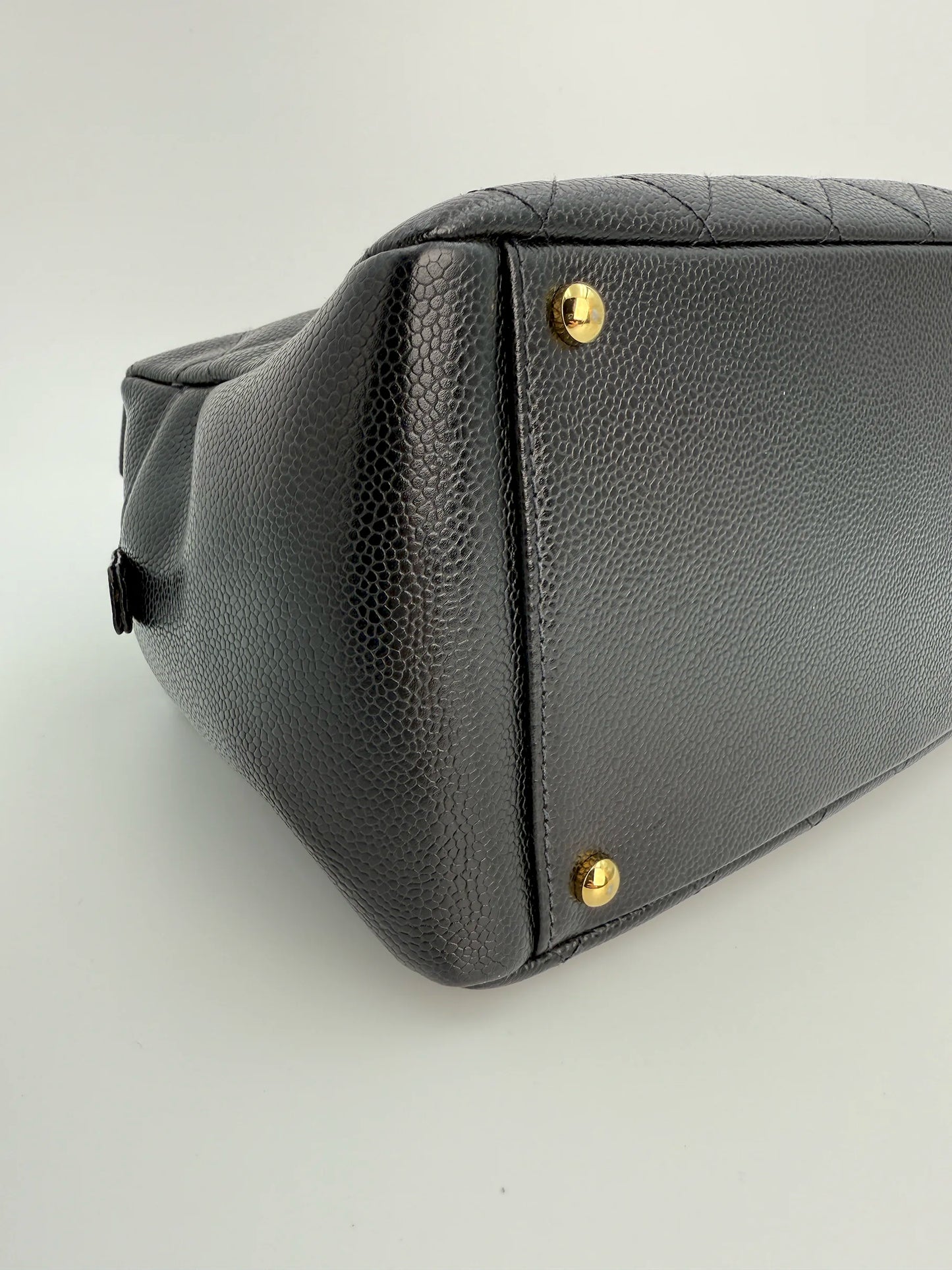 (AJ31) Chanel Black Caviar PTT Tote Bag, Gold Hardware