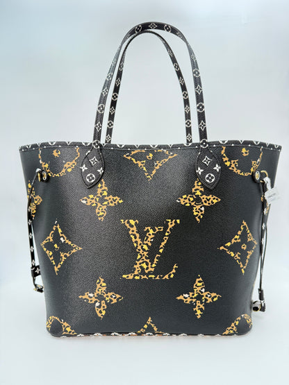 (AJ54) Louis Vuitton Monogram Jungle Neverfull MM, Gold Hardware