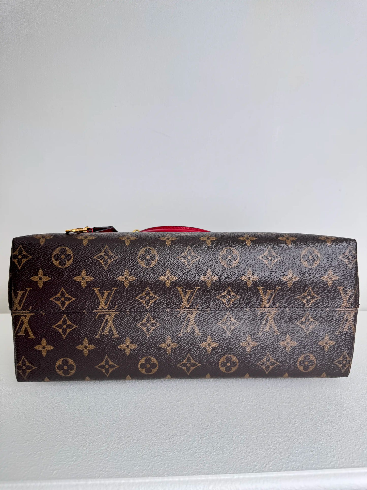 (A08) Louis Vuitton Monogram Alma BNB Bag with Red Accents Gold Hardware Removable Strap