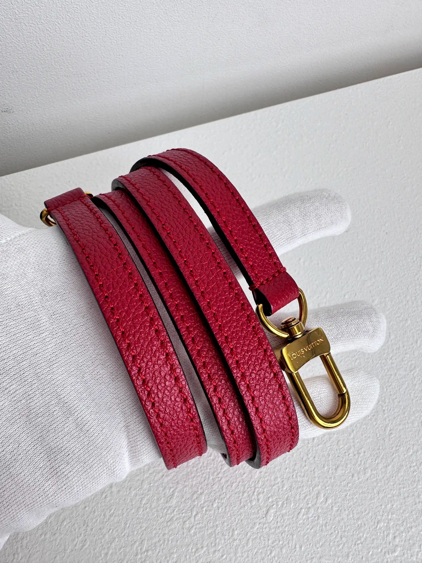 (A08) Louis Vuitton Monogram Alma BNB Bag with Red Accents Gold Hardware Removable Strap