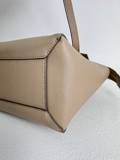 (A13) Celine Taupe Beige Nano Belt Bag Gold Hardware Removable Strap