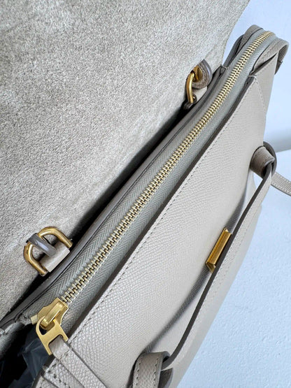 (A13) Celine Taupe Beige Nano Belt Bag Gold Hardware Removable Strap