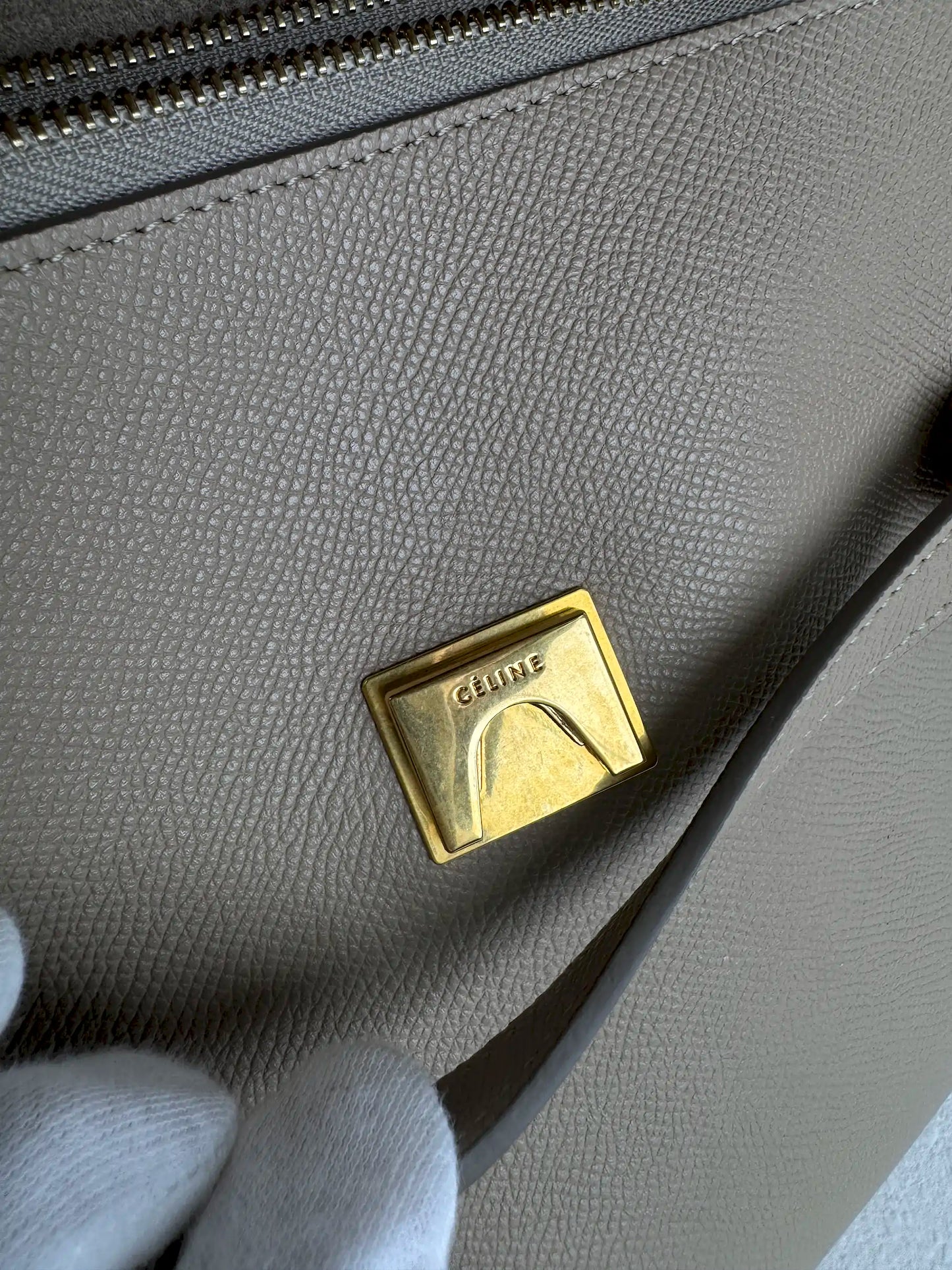 (A13) Celine Taupe Beige Nano Belt Bag Gold Hardware Removable Strap