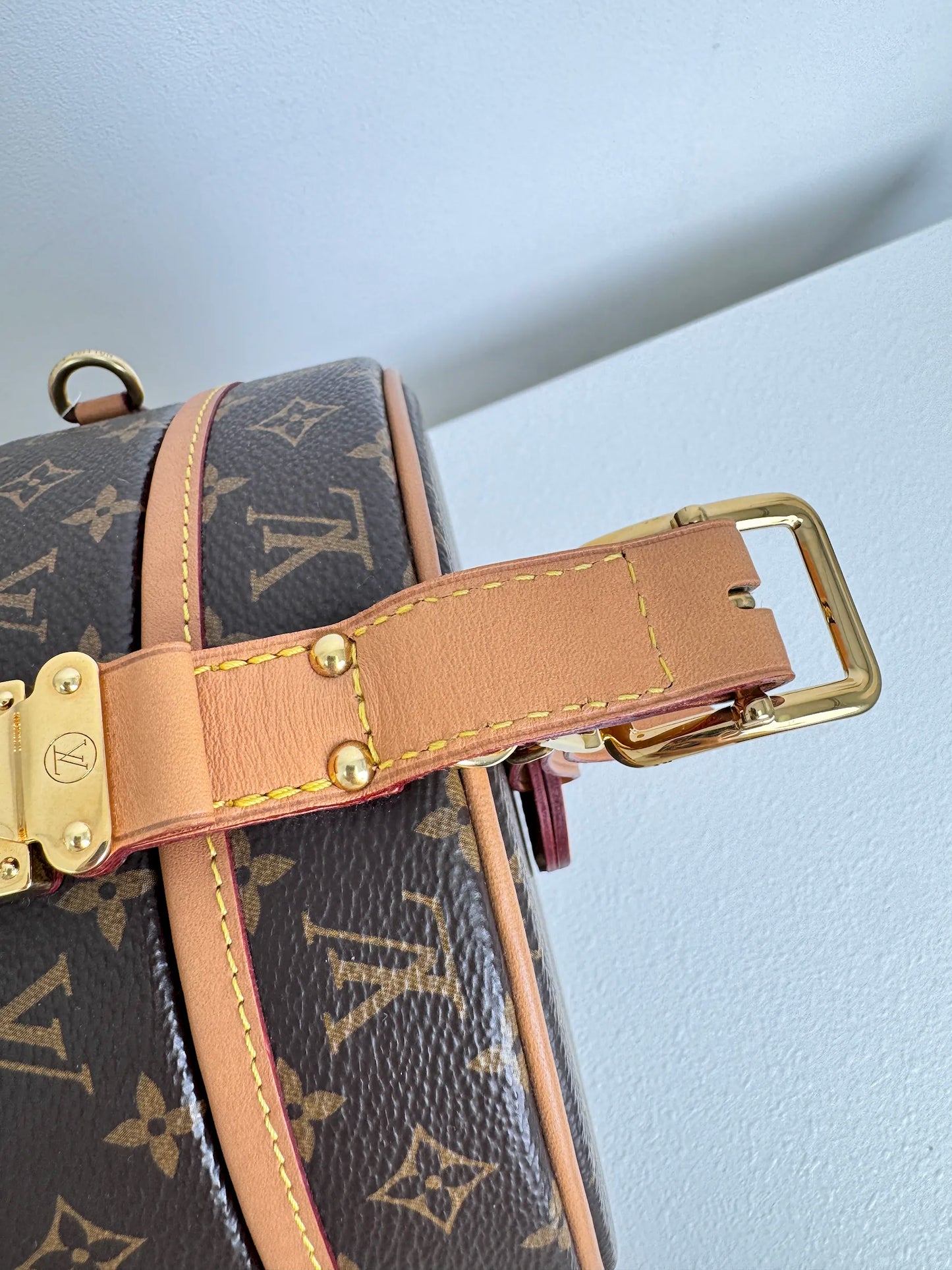 (A15) Louis Vuitton Monogram Petite Boite Chapeau Gold Hardware Removable and Adjustable Crossbody Strap
