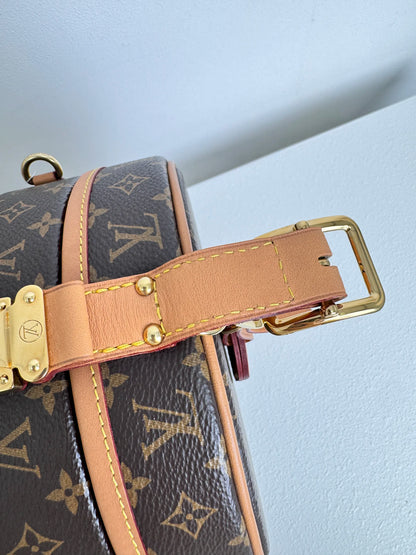 (A15) Louis Vuitton Monogram Petite Boite Chapeau Gold Hardware Removable and Adjustable Crossbody Strap