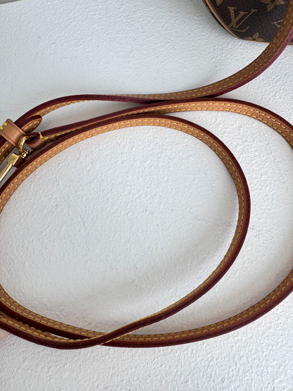 (A15) Louis Vuitton Monogram Petite Boite Chapeau Gold Hardware Removable and Adjustable Crossbody Strap
