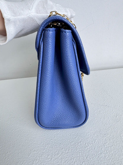 (A19) Louis Vuitton Blue Monogram Empreinte St Germain Bag Gold Hardware Light Wear on Hardware