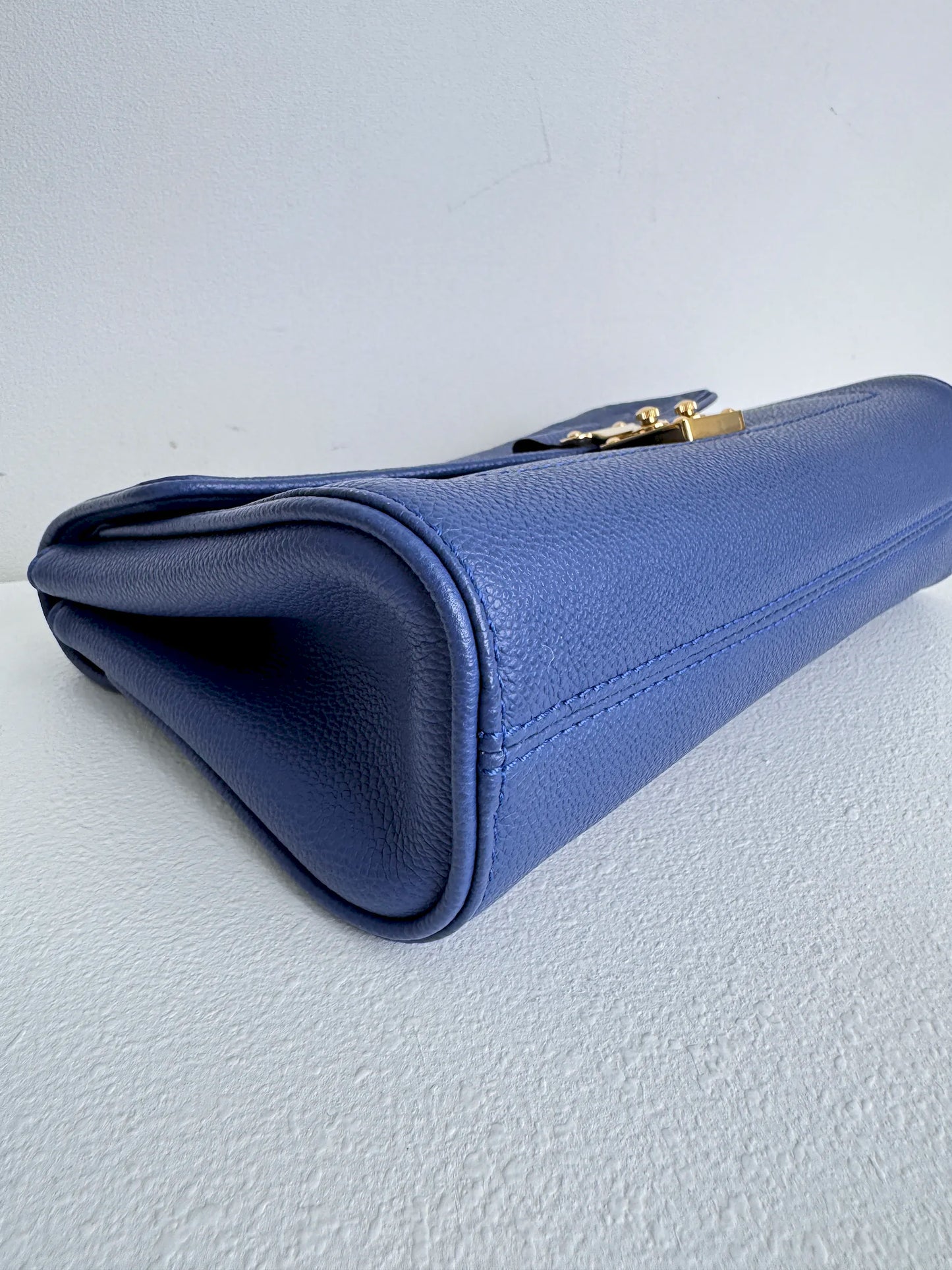 (A19) Louis Vuitton Blue Monogram Empreinte St Germain Bag Gold Hardware Light Wear on Hardware
