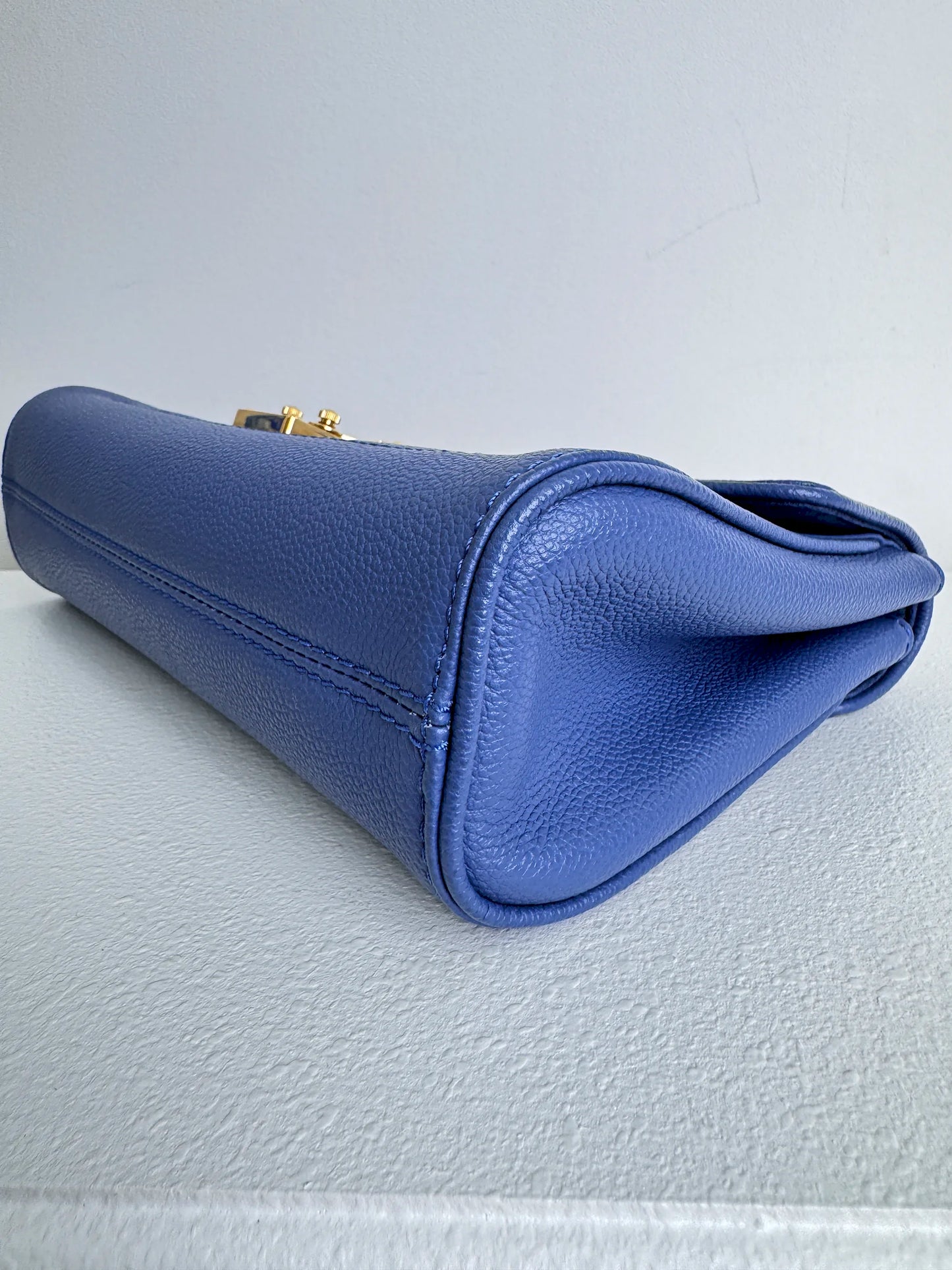 (A19) Louis Vuitton Blue Monogram Empreinte St Germain Bag Gold Hardware Light Wear on Hardware