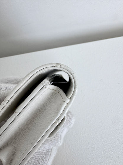 (A44) Chanel White Aged Calfskin 2021 Punk Chain Belt Bag Gold Hardware