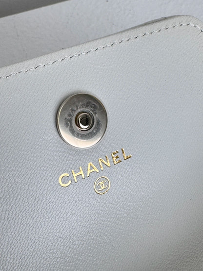 (A44) Chanel White Aged Calfskin 2021 Punk Chain Belt Bag Gold Hardware