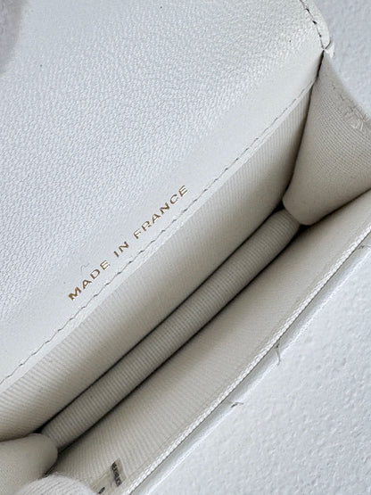 (A44) Chanel White Aged Calfskin 2021 Punk Chain Belt Bag Gold Hardware