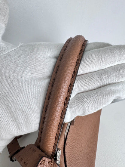 (A47) Fendi Brown Peekaboo Selleria Medium Calfskin Silver Hardware