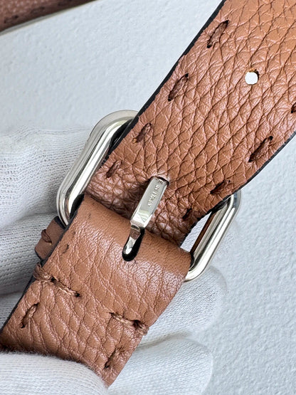 (A47) Fendi Brown Peekaboo Selleria Medium Calfskin Silver Hardware