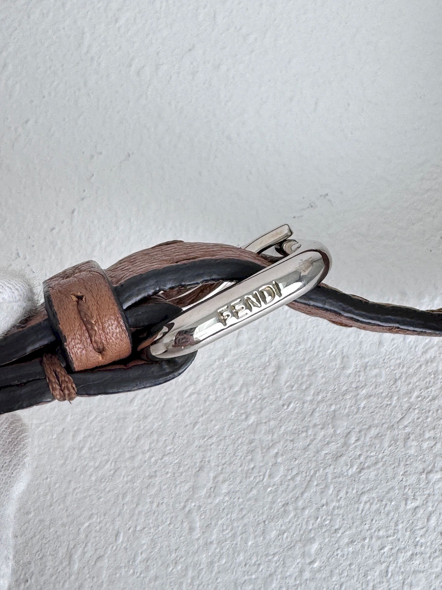(A47) Fendi Brown Peekaboo Selleria Medium Calfskin Silver Hardware