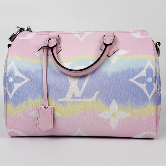 (A49) Louis Vuitton Pink Pastel Speedy Bandoulière Escale 30 Silver Hardware