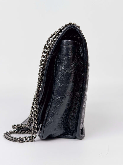 (A52) YSL Small Black Niki Bag Ruthenium Hardware