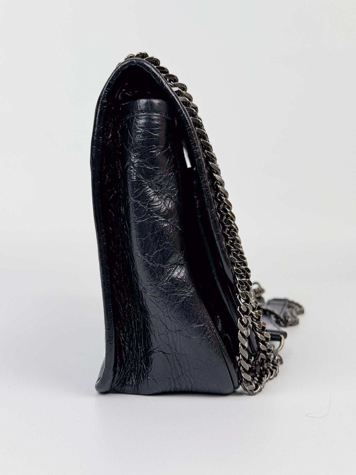 (A52) YSL Small Black Niki Bag Ruthenium Hardware