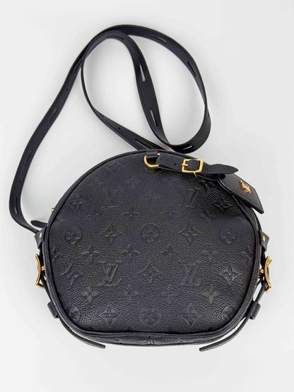 (A51) Louis Vuitton Black Empreinte Boite Chapeau Souple MM Gold Hardware
