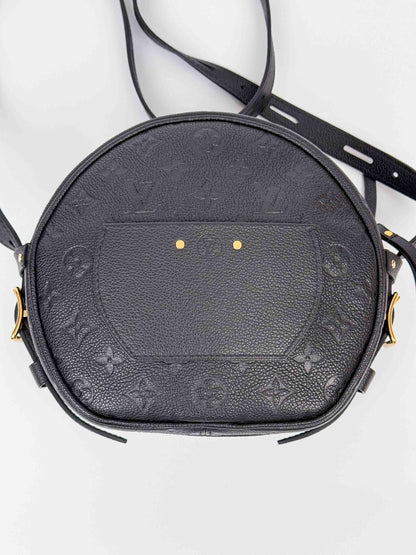 (A51) Louis Vuitton Black Empreinte Boite Chapeau Souple MM Gold Hardware