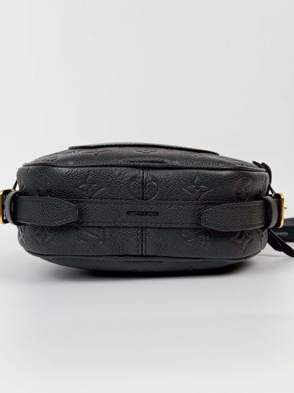 (A51) Louis Vuitton Black Empreinte Boite Chapeau Souple MM Gold Hardware