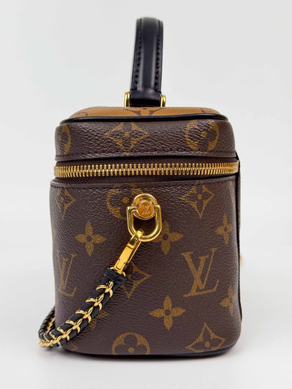 (A58) Louis Vuitton Monogram Vanity Crossbody Bag Gold Hardware