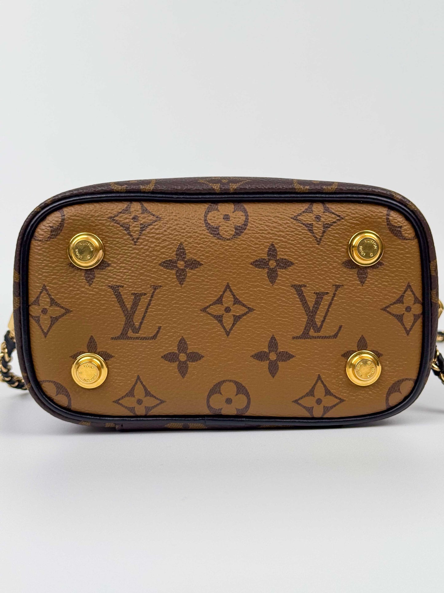 (A58) Louis Vuitton Monogram Vanity Crossbody Bag Gold Hardware