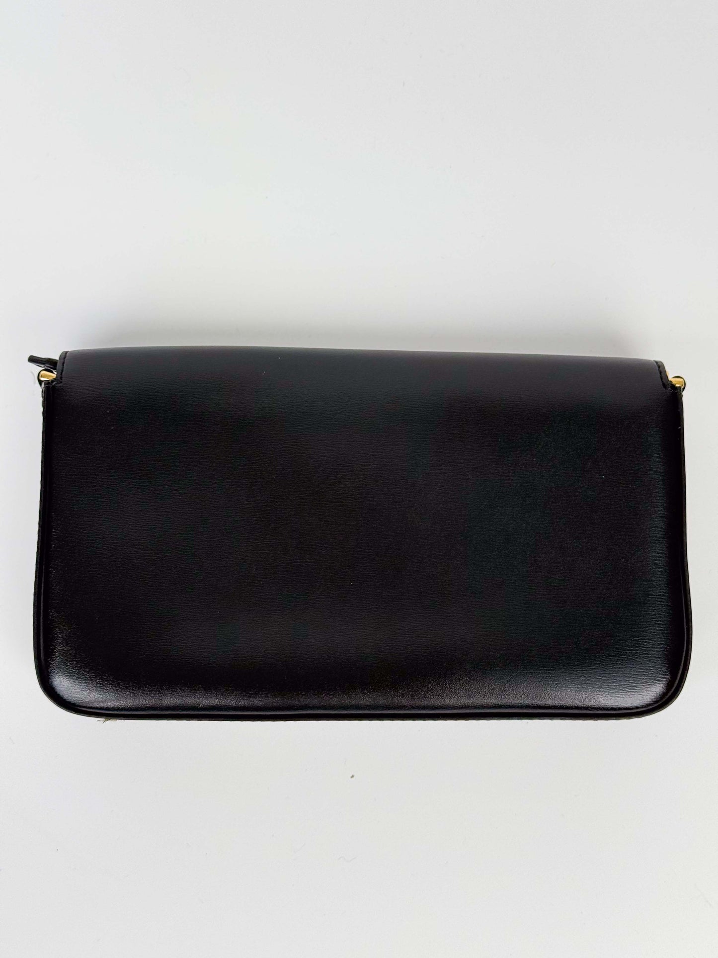 (A55) Fendi Vitello Palmellato Wallet on Chain Gold Hardware