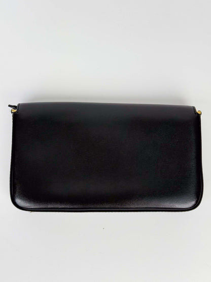 (A55) Fendi Vitello Palmellato Wallet on Chain Gold Hardware
