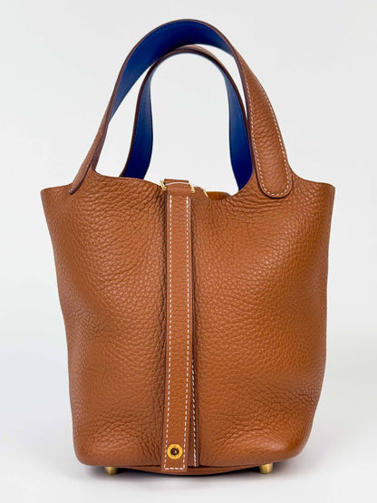 (A69) Hermès Gold Picotin 18 Bag with Gold Hardware