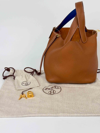 (A69) Hermès Gold Picotin 18 Bag with Gold Hardware