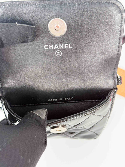 (A68) Chanel Pink and Black Patent Leather Bag