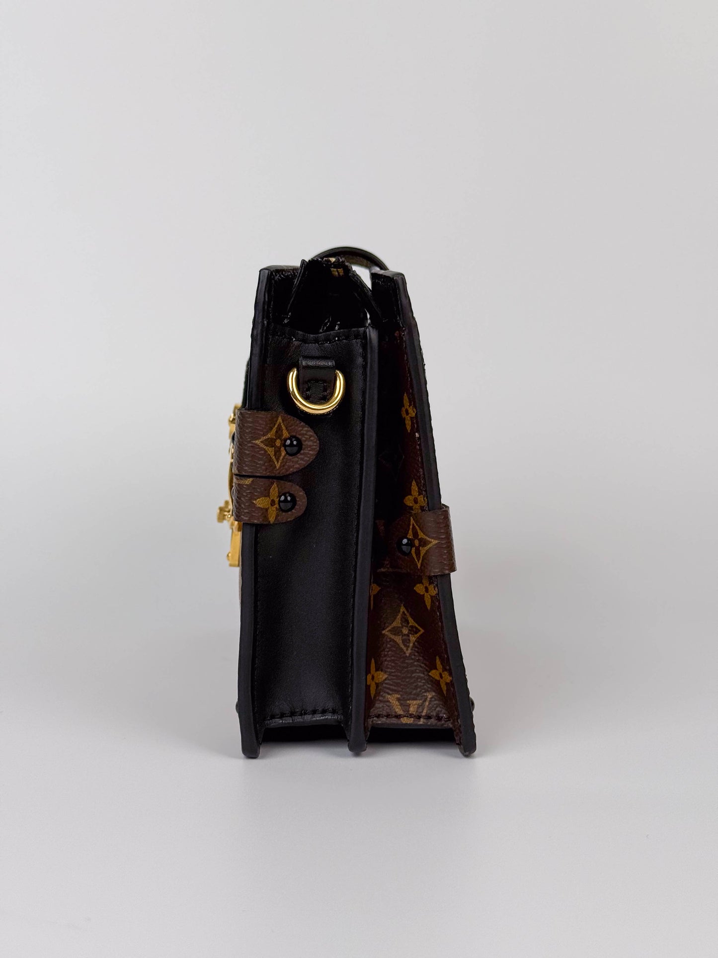(A86) Louis Vuitton Soft Trunk Monogram Crossbody Bag Gold Hardware