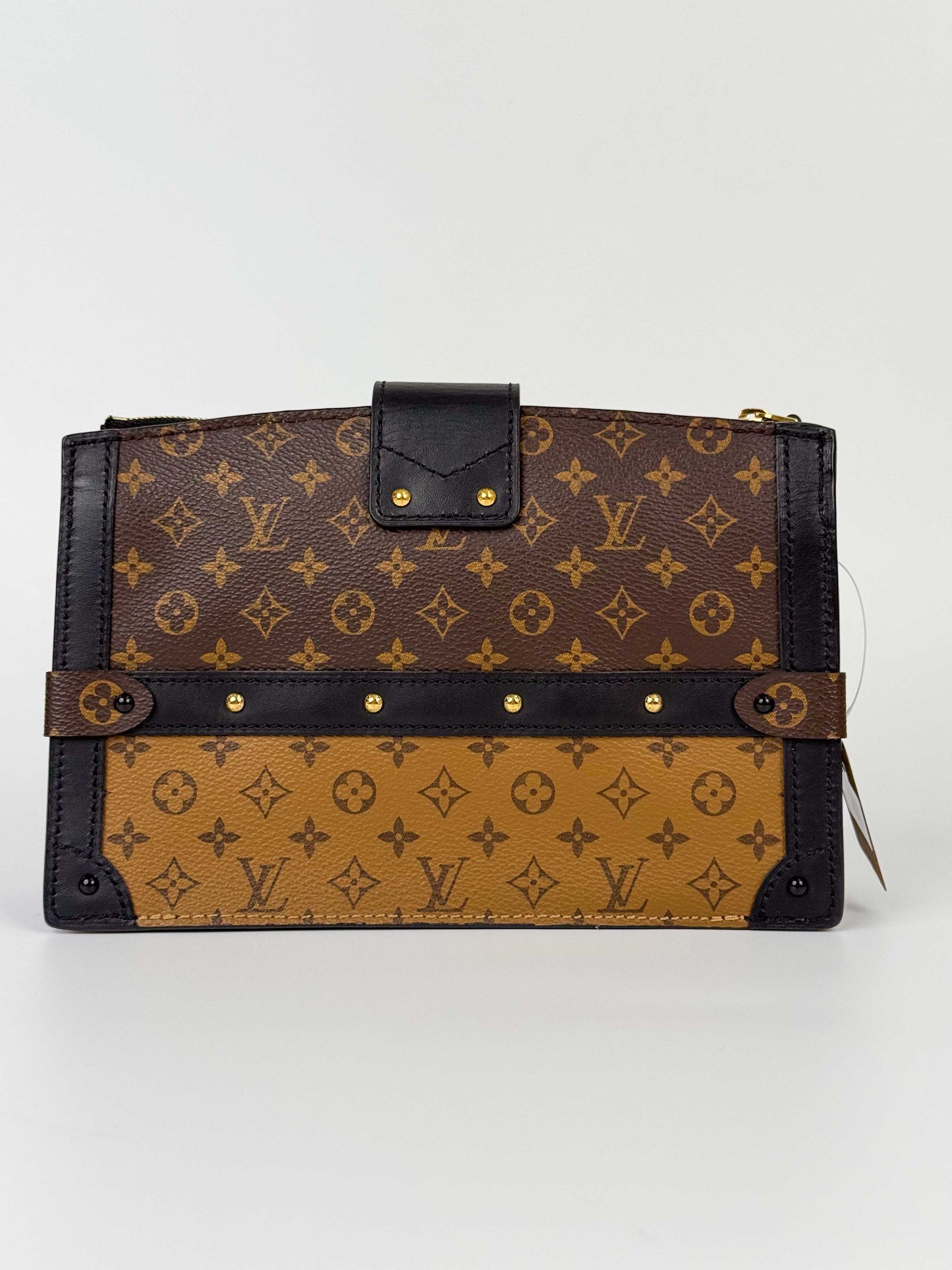 (A86) Louis Vuitton Soft Trunk Monogram Crossbody Bag Gold Hardware