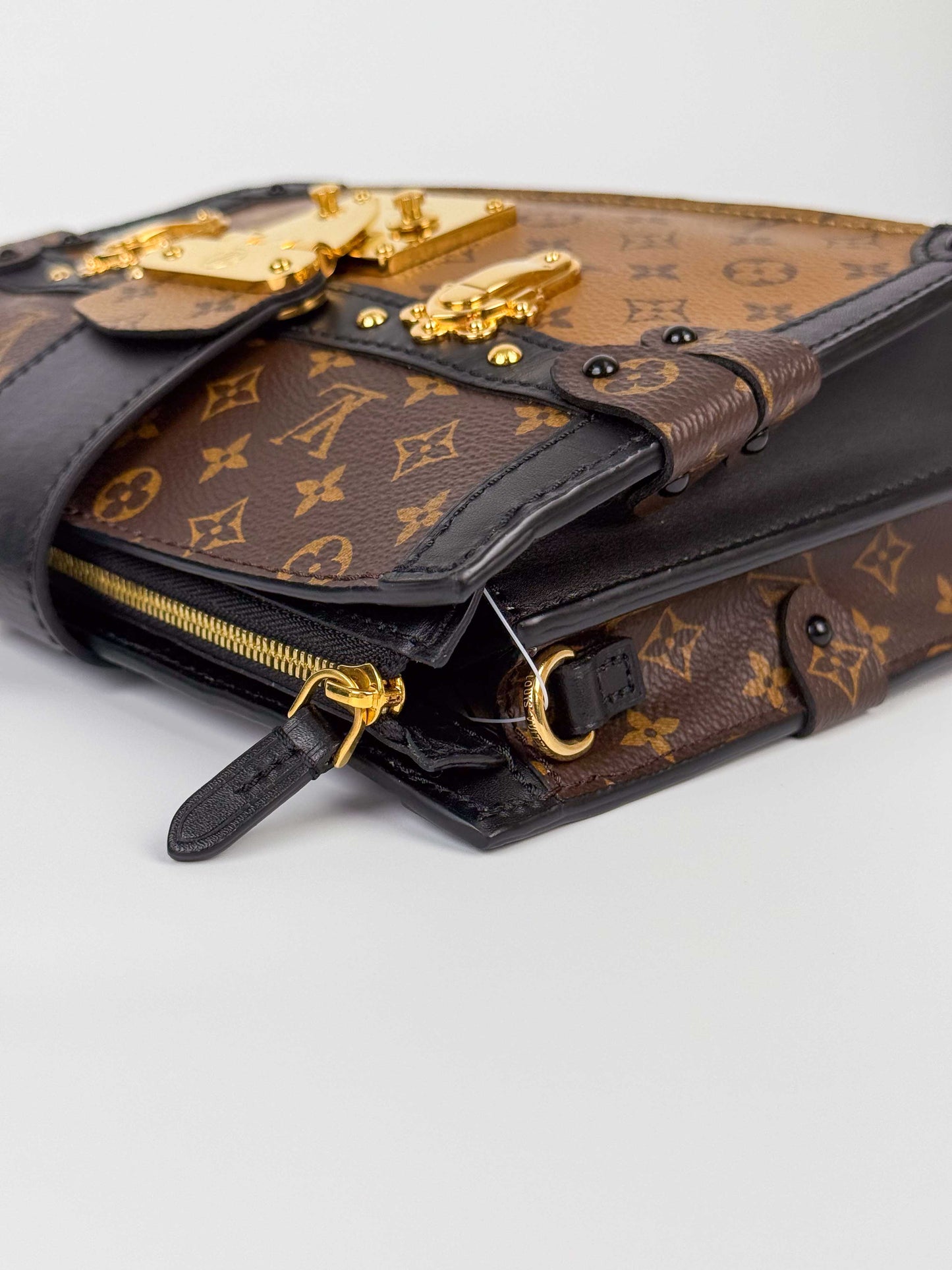 (A86) Louis Vuitton Soft Trunk Monogram Crossbody Bag Gold Hardware
