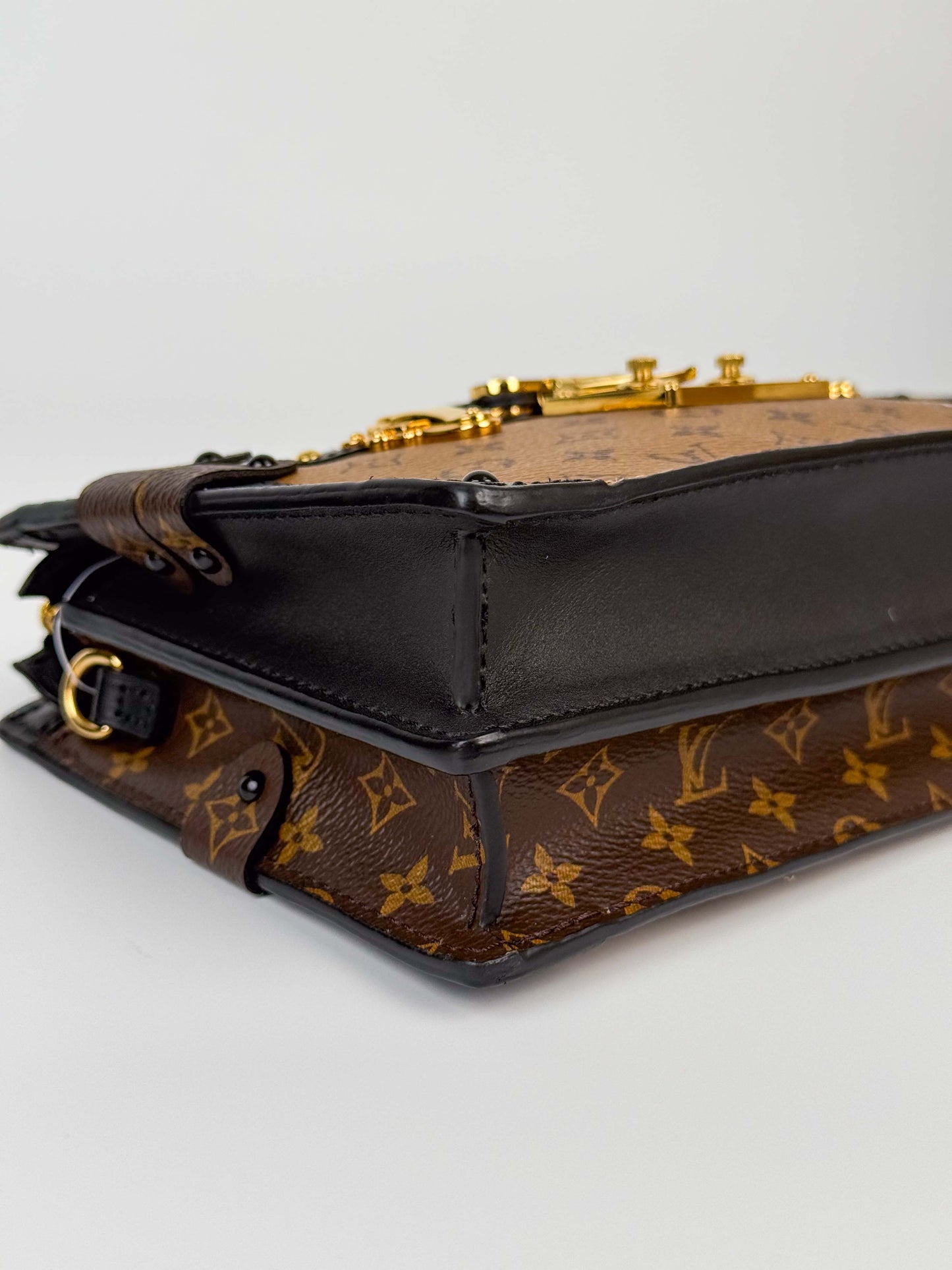 (A86) Louis Vuitton Soft Trunk Monogram Crossbody Bag Gold Hardware