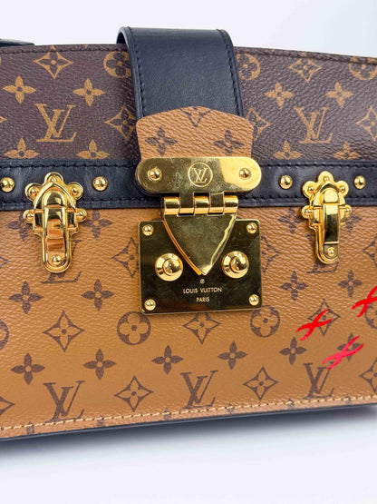 (A86) Louis Vuitton Soft Trunk Monogram Crossbody Bag Gold Hardware