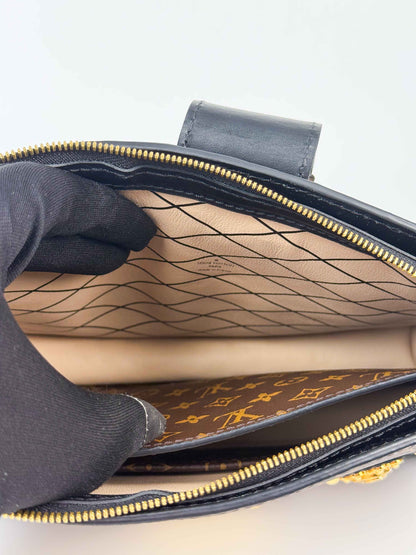 (A86) Louis Vuitton Soft Trunk Monogram Crossbody Bag Gold Hardware