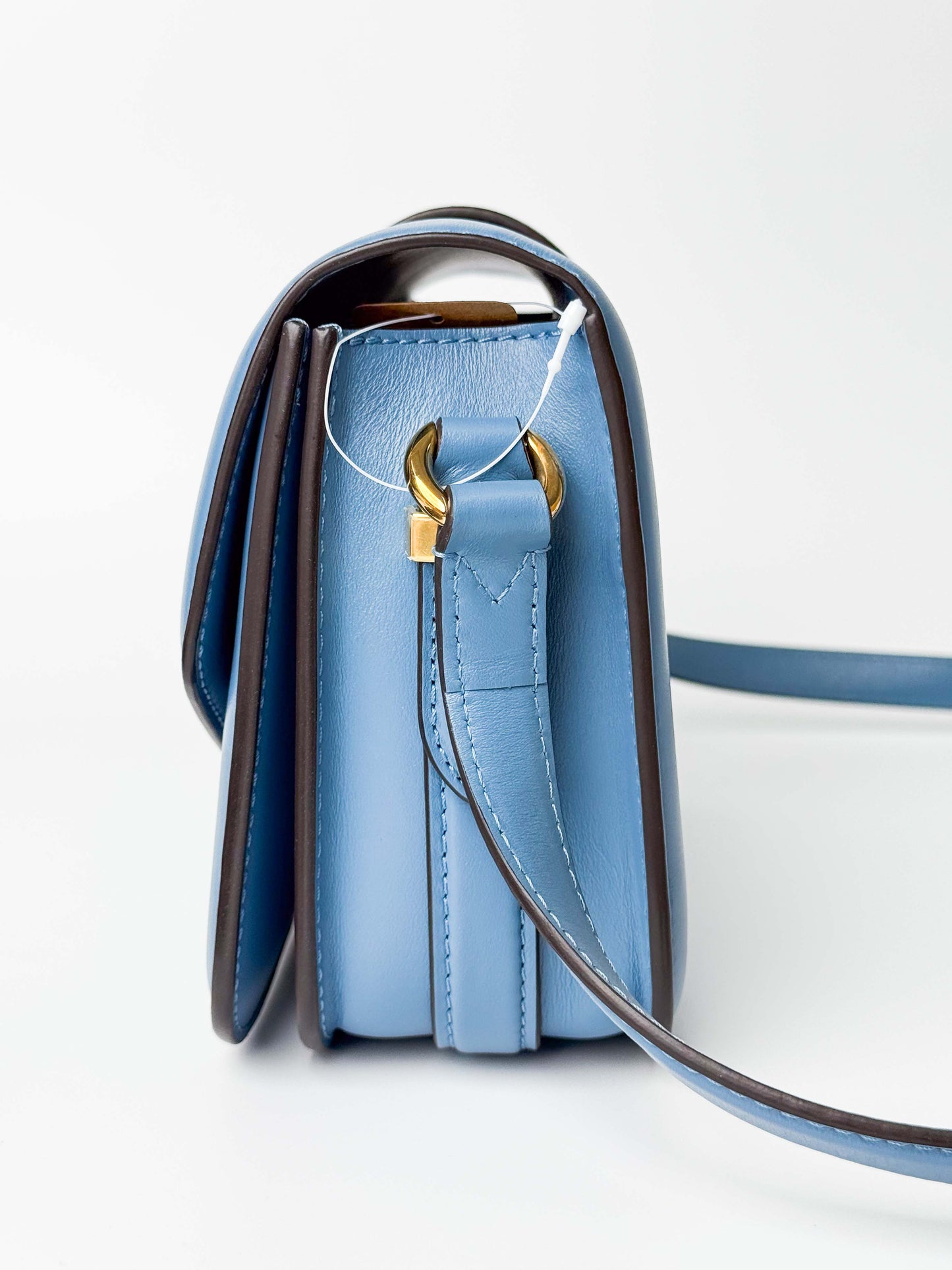 (A79) Louis Vuitton Blue Calf Leather Pont 9 Crossbody Bag Silver Hardware