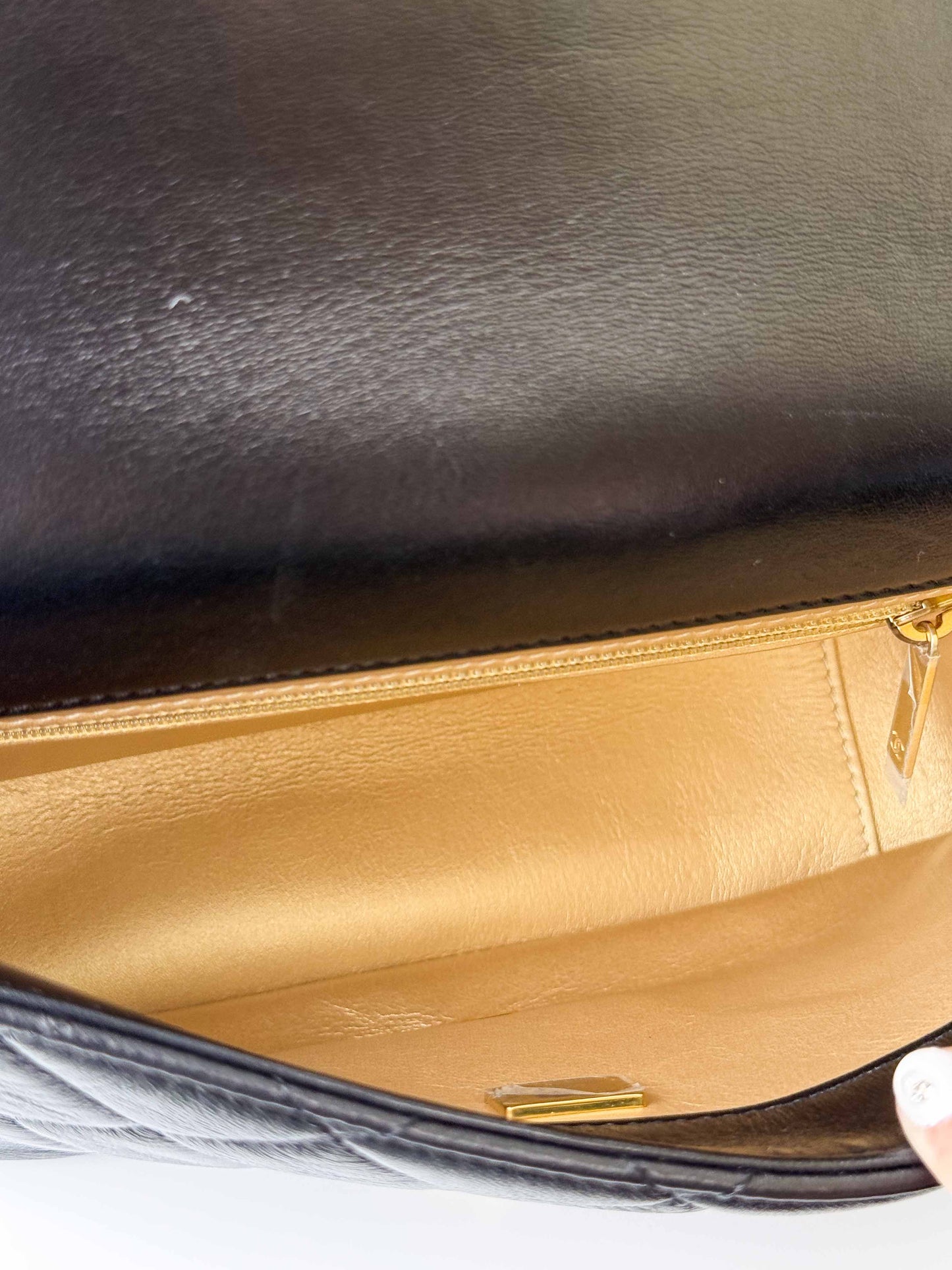 (A117) Chanel Black Calfskin Medium Single Flap, Gold Hardware