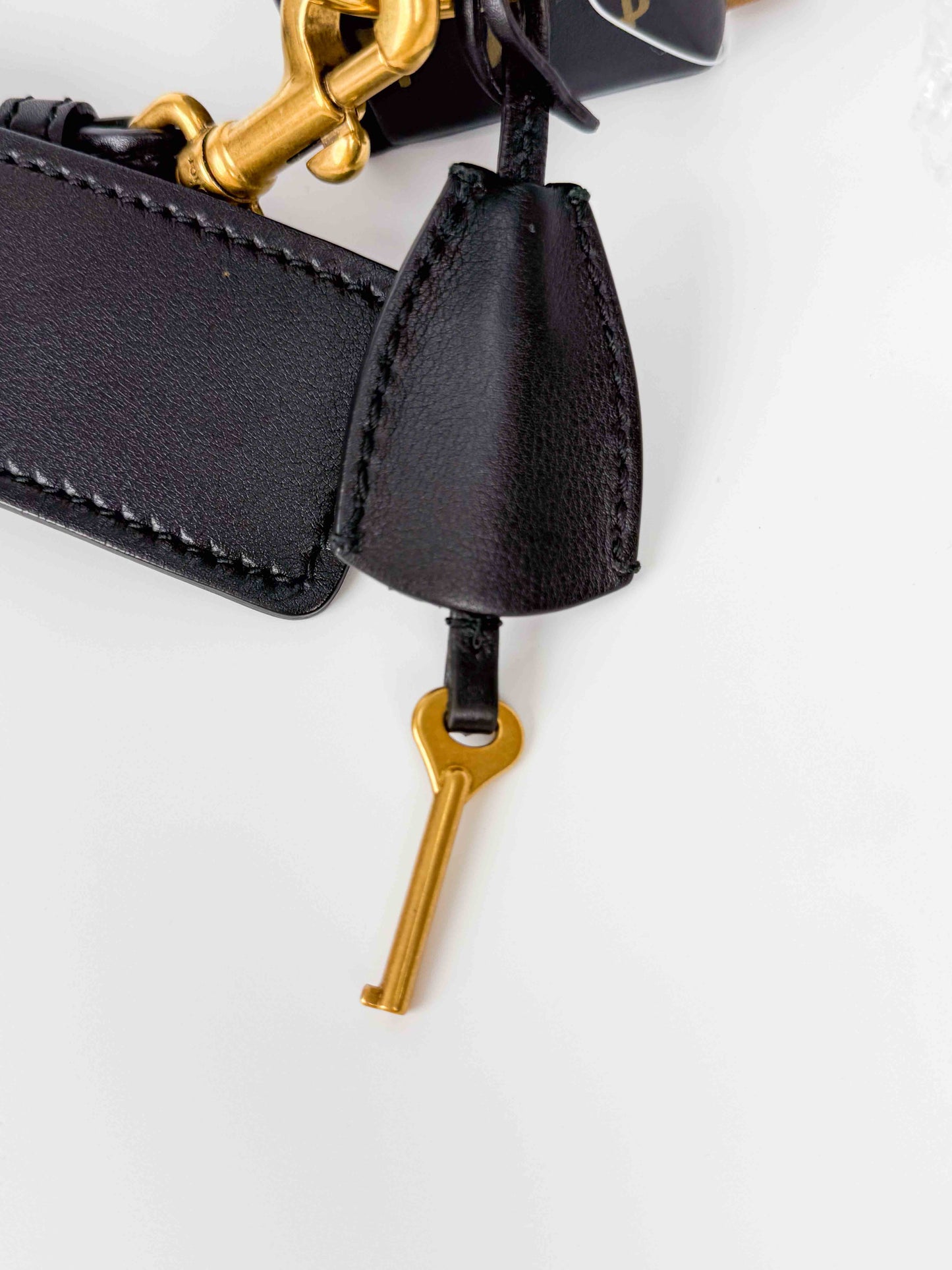 (A121) Dior Black Calf Leather DiorAddict Lockbox Bag, Antique Gold Hardware