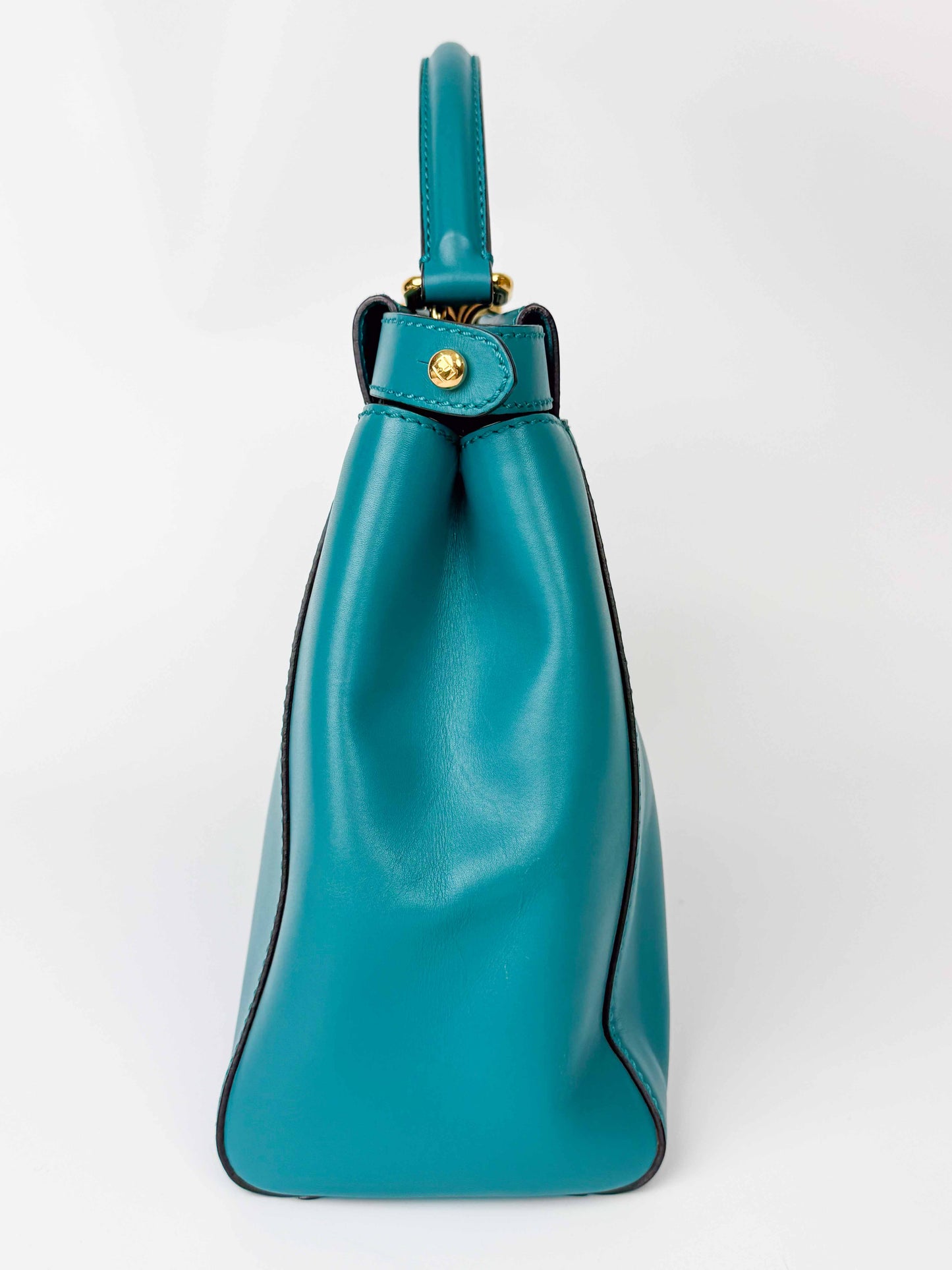 (A97) Fendi Teal Medium Peekaboo Gold Hardware