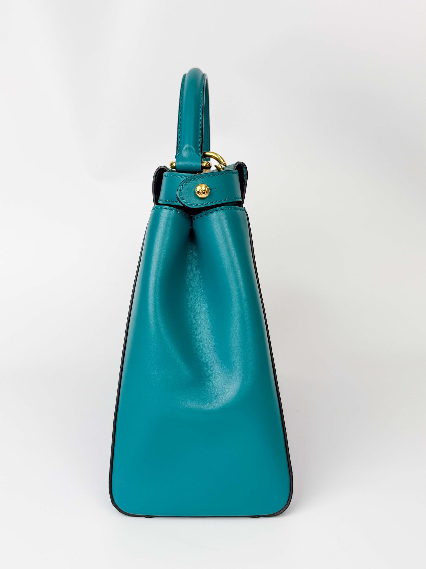 (A97) Fendi Teal Medium Peekaboo Gold Hardware