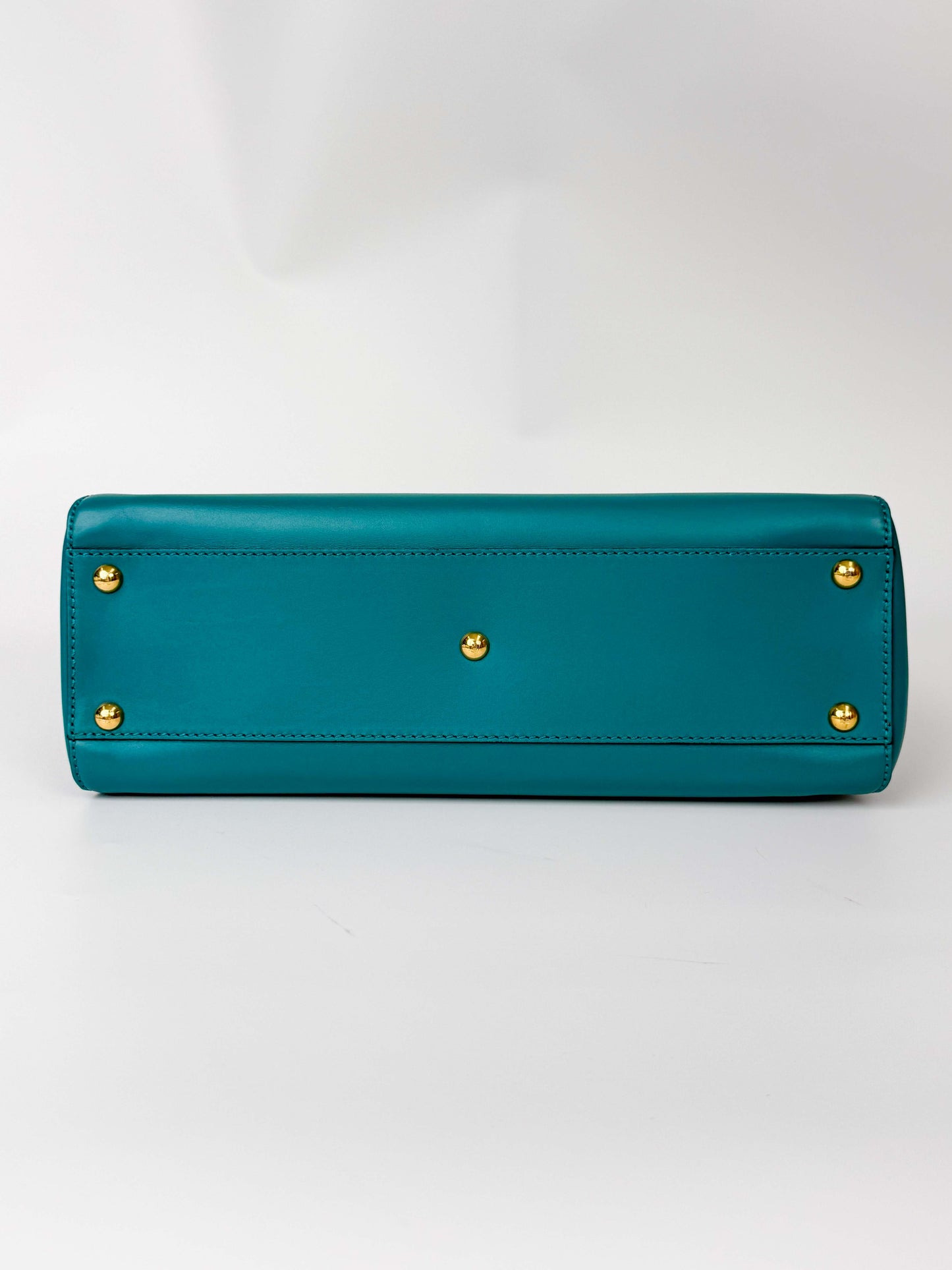 (A97) Fendi Teal Medium Peekaboo Gold Hardware
