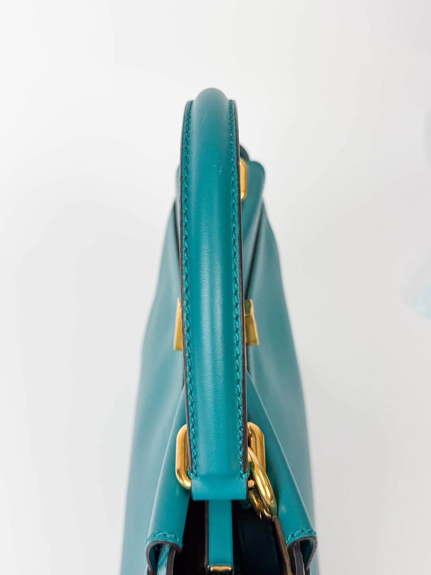 (A97) Fendi Teal Medium Peekaboo Gold Hardware