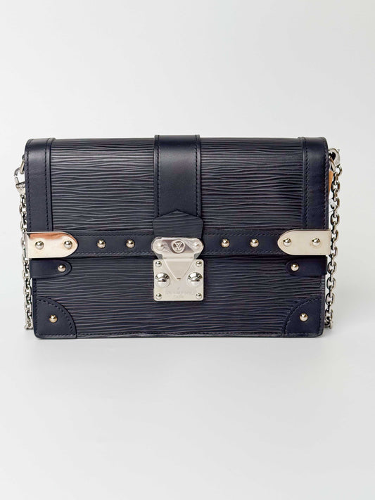 (A94) Louis Vuitton Epi Trunk Chain Wallet Silver Hardware