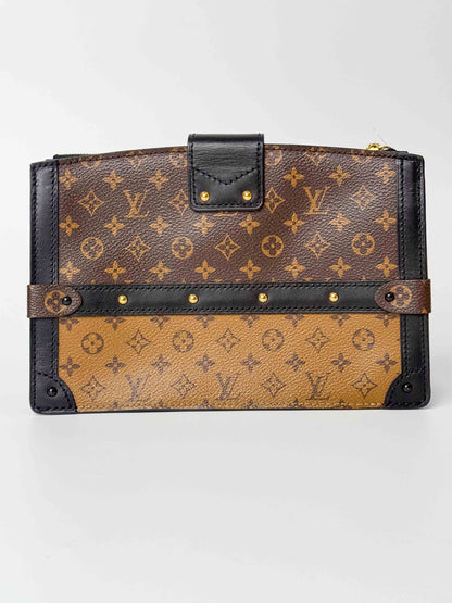 (A93) Louis Vuitton Monogram Petite Malle Gold Hardware